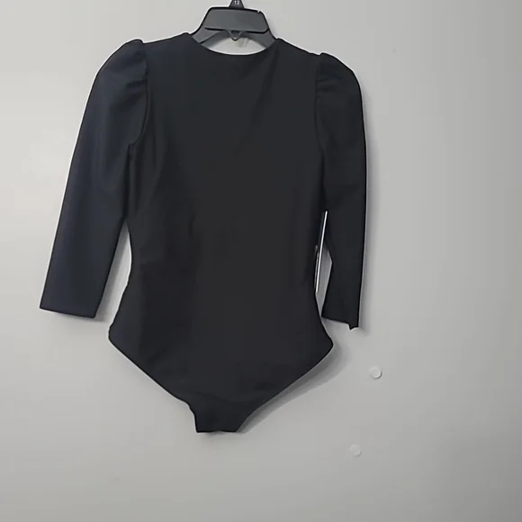 Black Long Sleeve One Piece Swimsuit - Picture 10 of 11